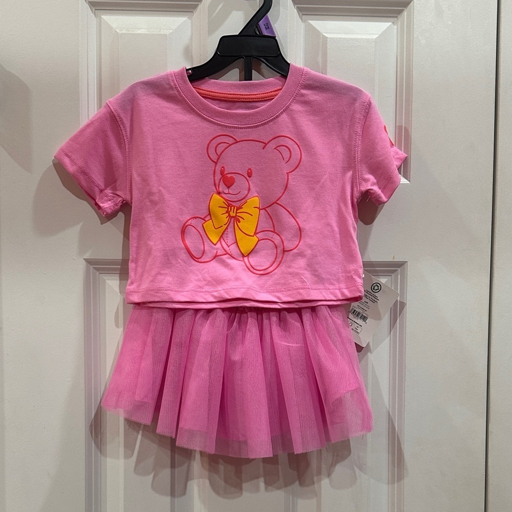 NEW Pink Bear Graphic Kids set two pieces size 12 M